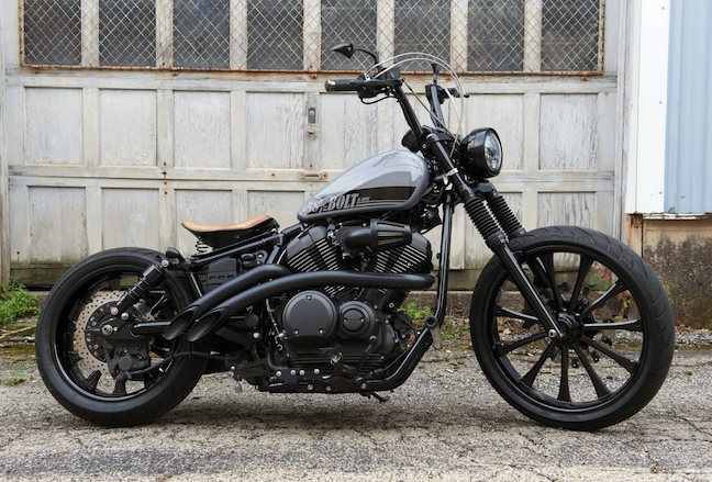 Custom Yamaha Bolt bobber motorcycle detail at Elite Garage Elburn IL